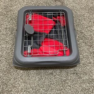Small Pop Up Pet Kennel - Red/Gray Collapsible Travel Crate